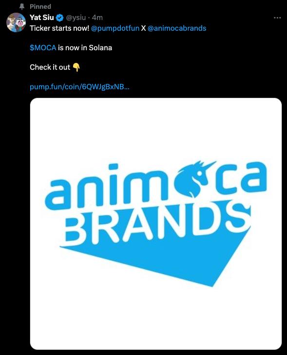 公司在主席的X帐户黑客中警告：没有Animoca品牌Solana令牌